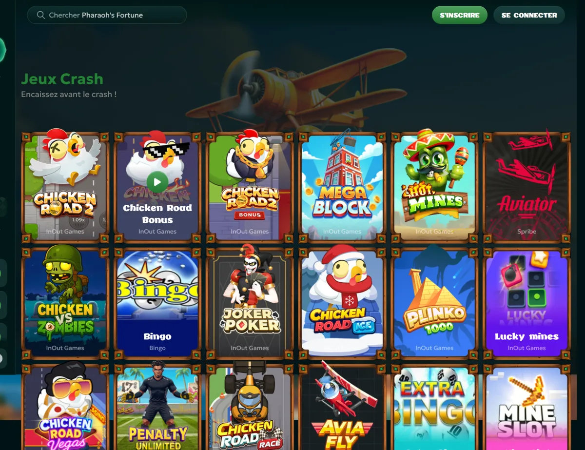 Collection Jeux Crash avec Chicken Road, Aviator et Plinko 1000