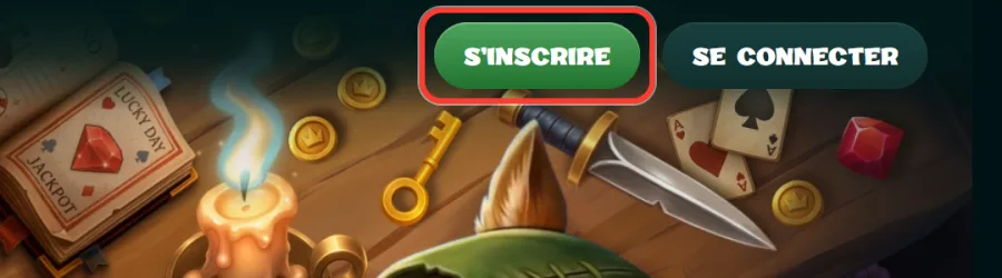 Bouton S'inscrire encadré dans l'en-tête du site