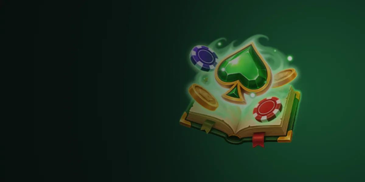 Livre ouvert avec jetons et as de pique, visuel du pack live