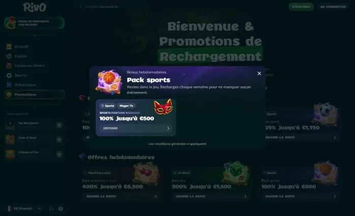 Recharge sports du week-end jusqu'à 500 €