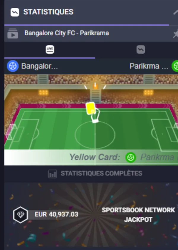 Widget de statistiques et Sportsbook Network Jackpot